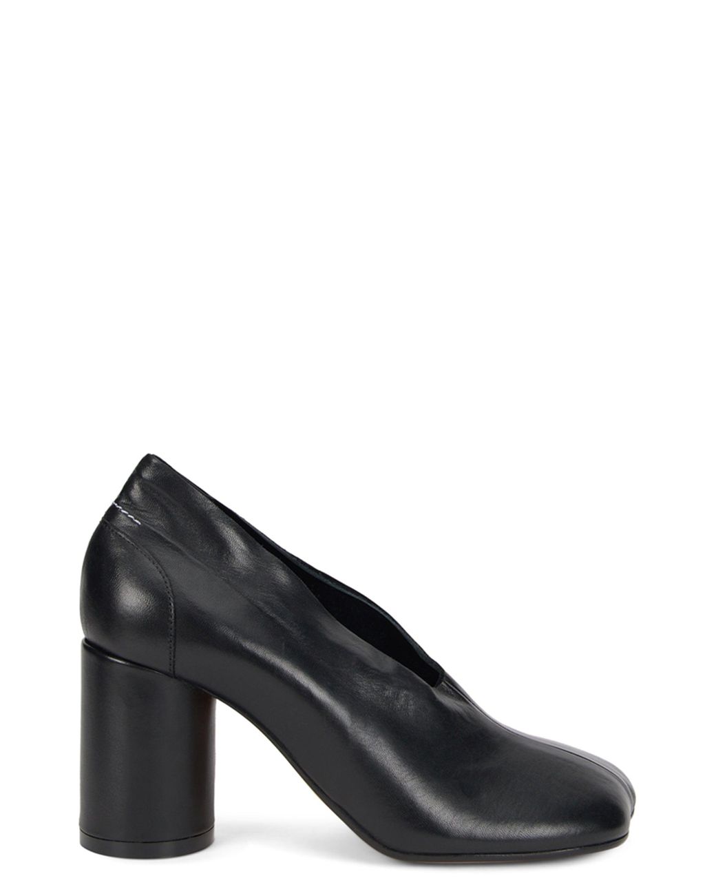 MM6 by Maison Margiela Black Anatomic Court Nappa Leather High-Heel Shoes