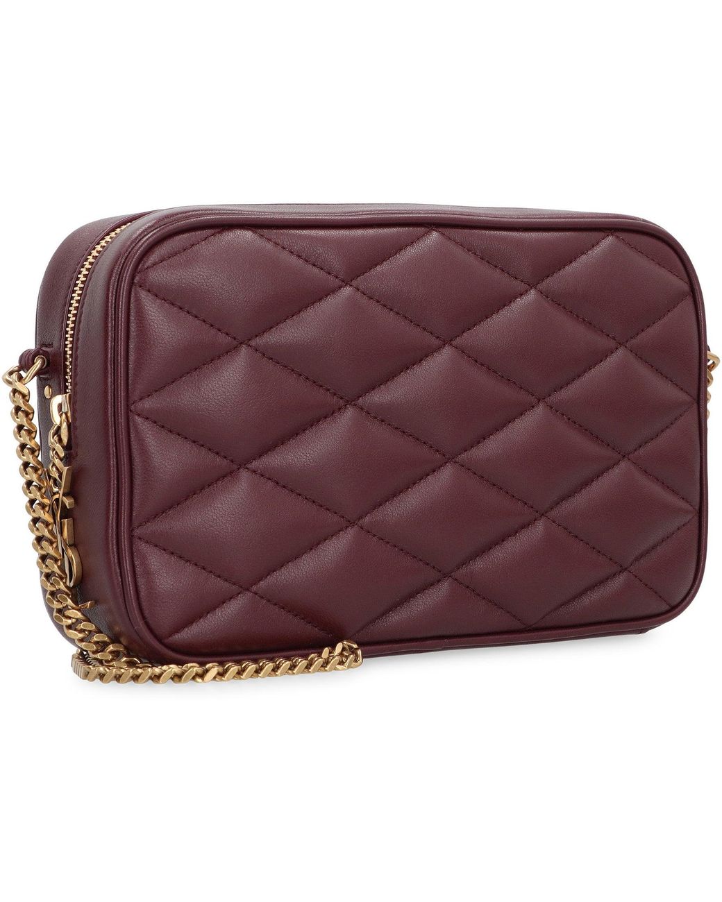 Saint Laurent Purple Leather Camera Bag