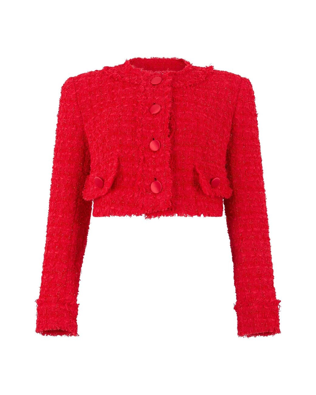 Dolce & Gabbana Red Short Tweed Jacket