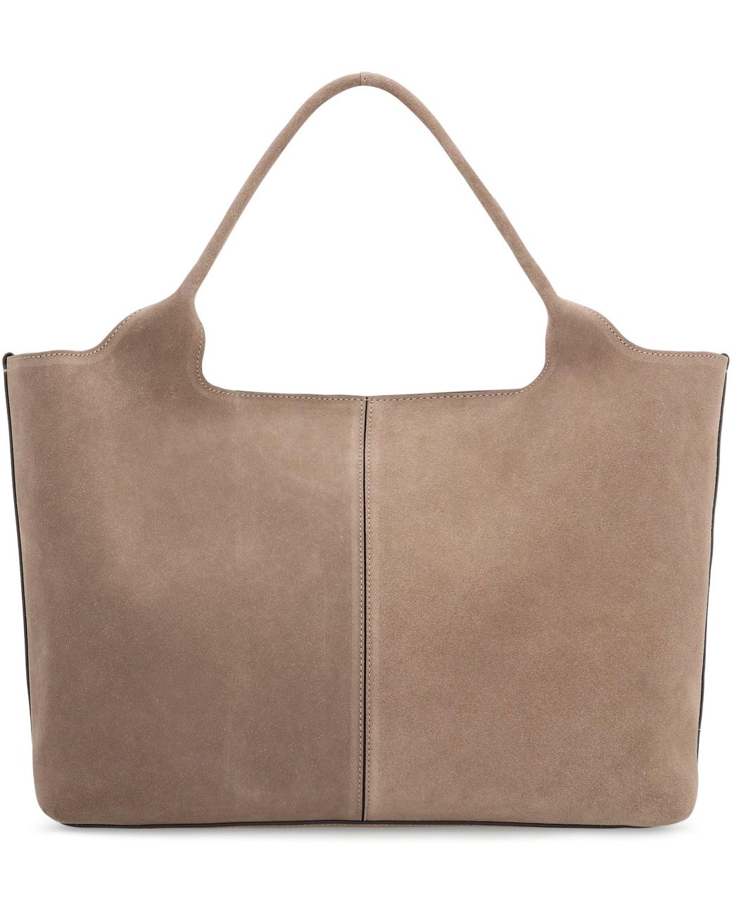 Tod's Brown Shopping Bag Suede Calfskin Tote