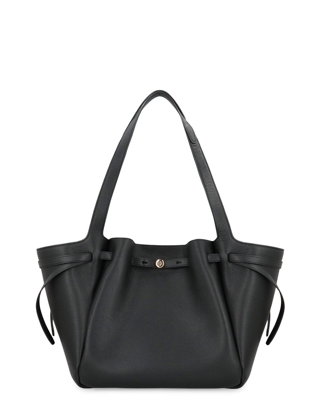 Tory Burch Black Tote Bag Romy Smooth Leather Cow Hide