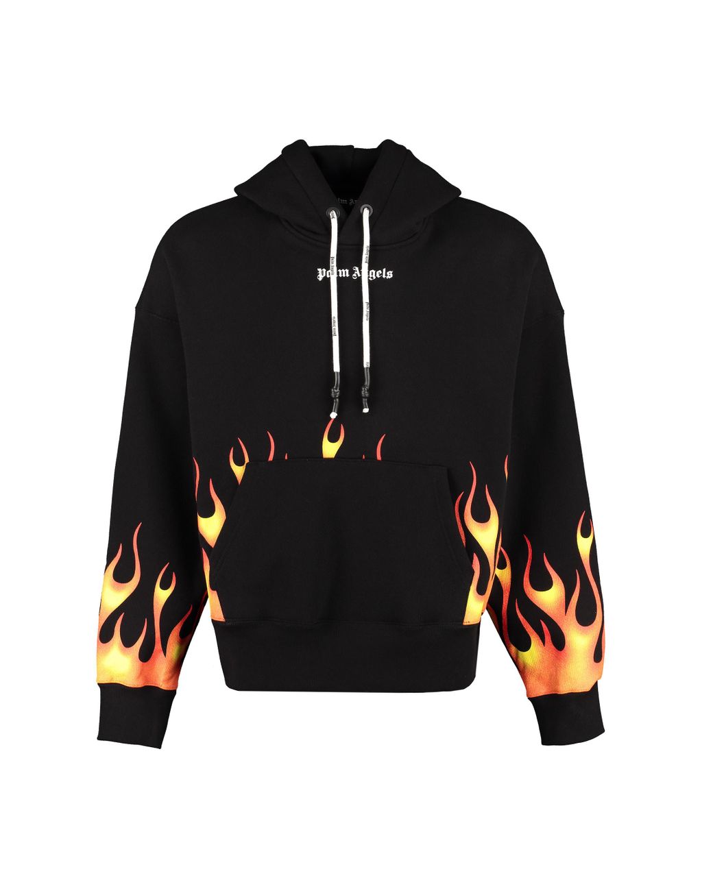 Palm Angels Firestarter Cotton Hoodie in Black for Men