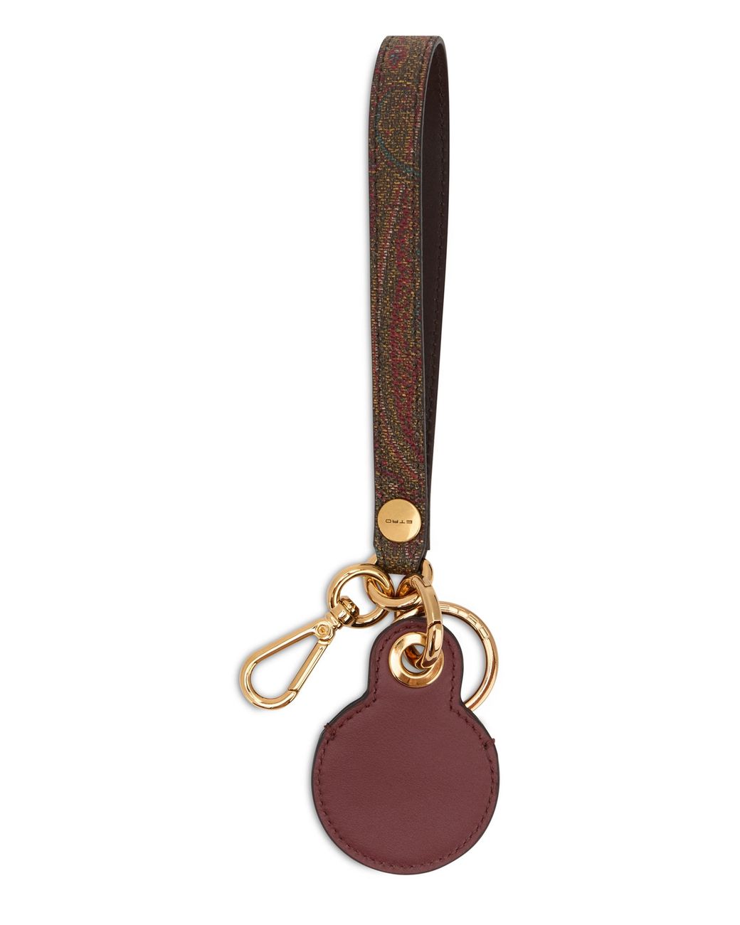 Etro Multicolor Paisley Mini Keychain With Golden Ring