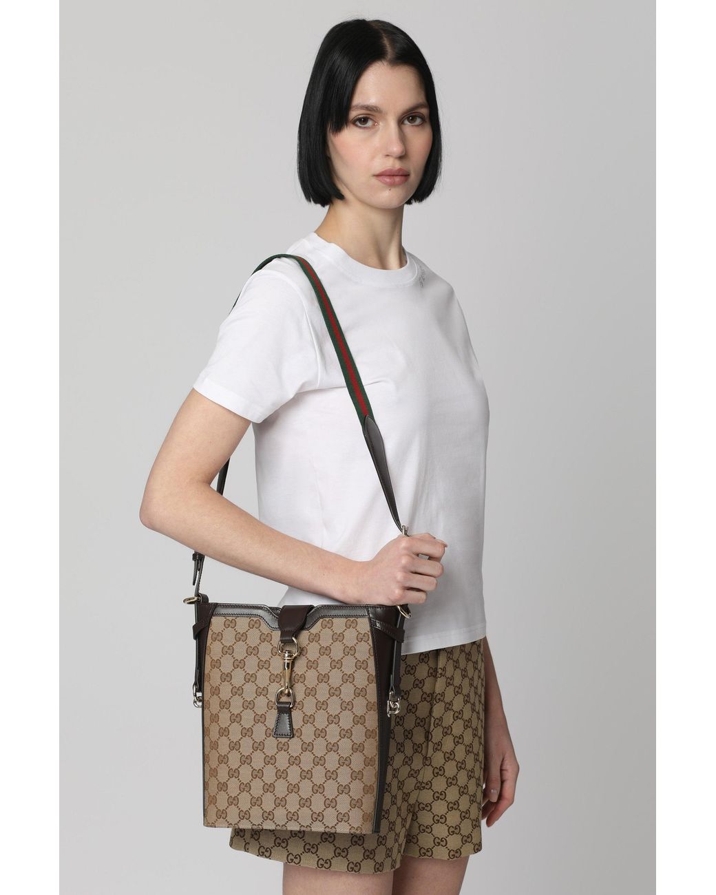 Gucci Brown Canvas Bucket Bag