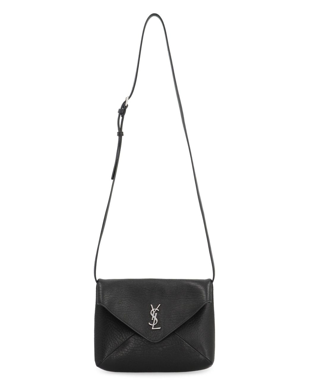 Saint Laurent Black Envelope Leather Messenger Bag for men