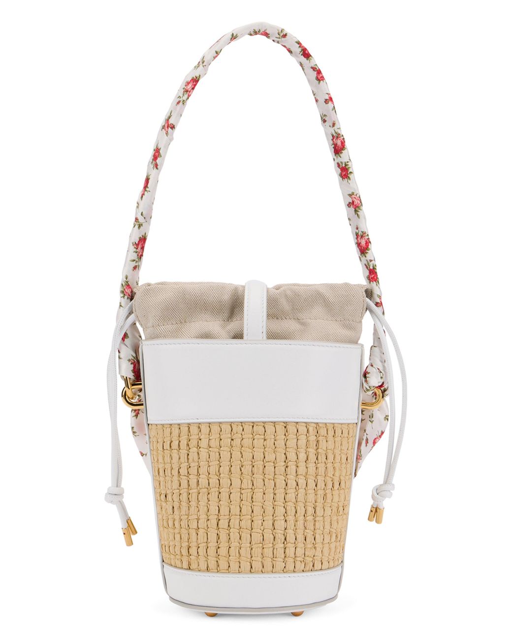 Dolce & Gabbana White Bucket Bag Capri Rafia Viscose