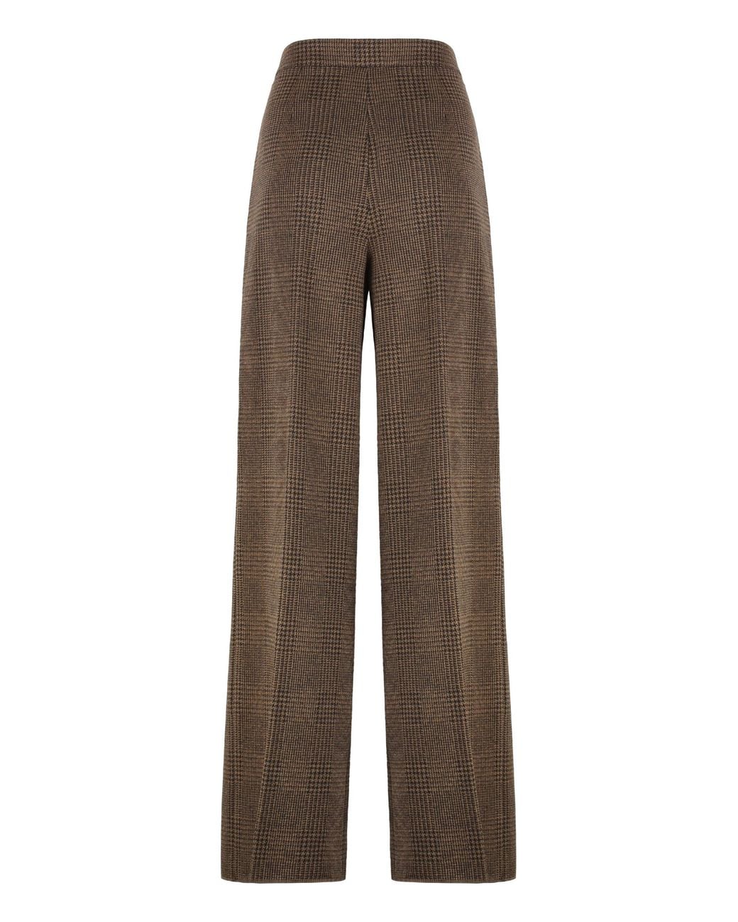 Max Mara Brown Relaxed Pleated Pants