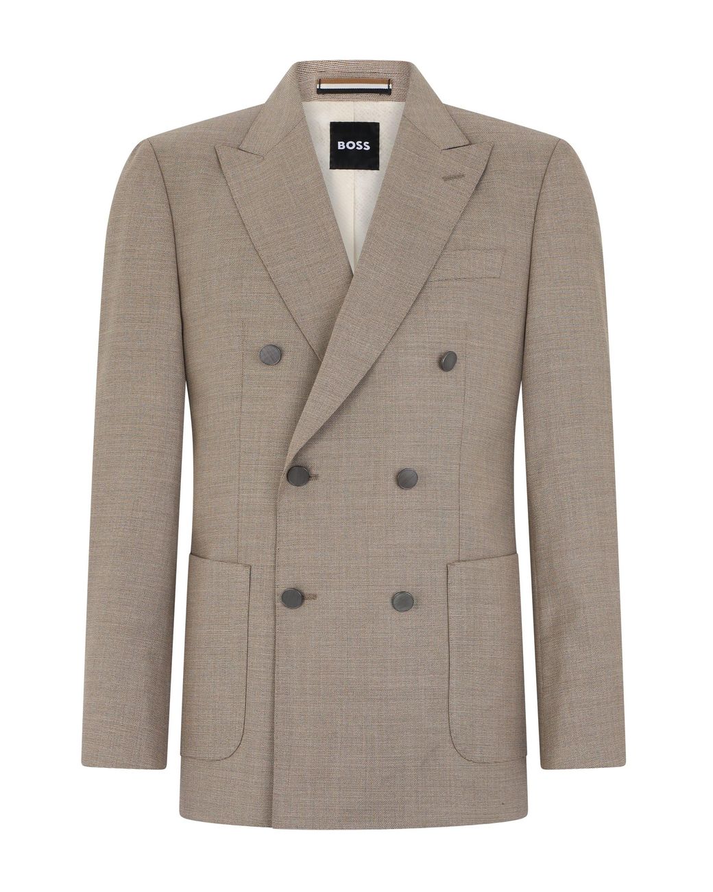 Boss Brown Double-Breasted Blazer for men