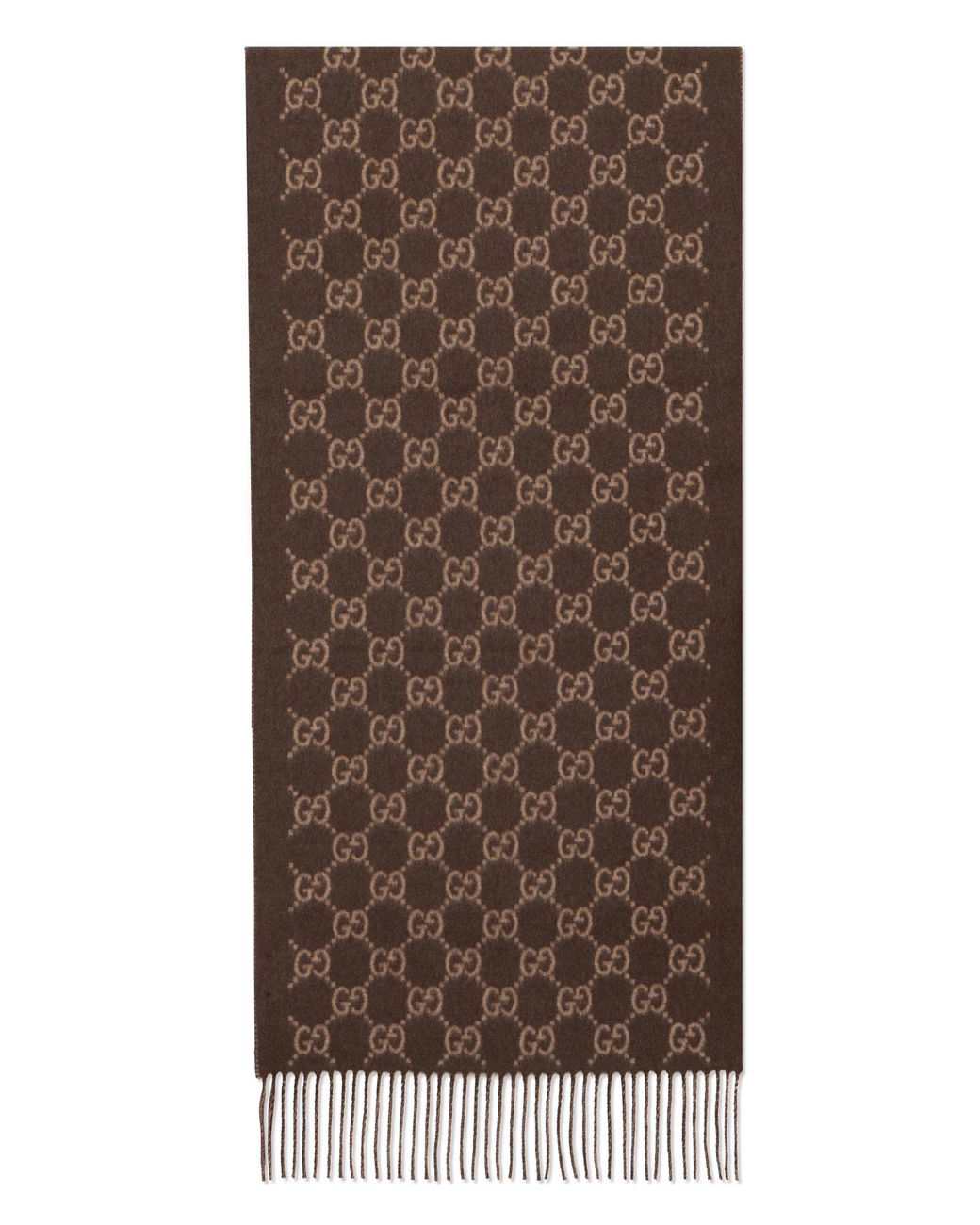 Gucci Brown Cashmere Scarf Gg for men