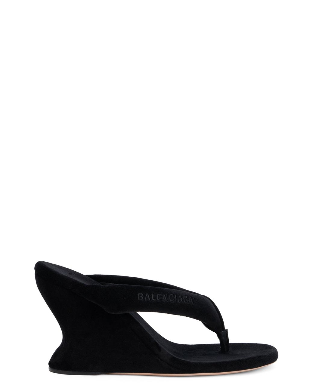 Balenciaga Black Wedge Sandals Cotton