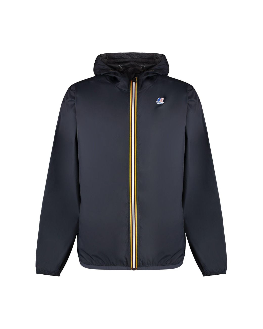 K-Way Blue Claude Hooded Nylon Jacket for men