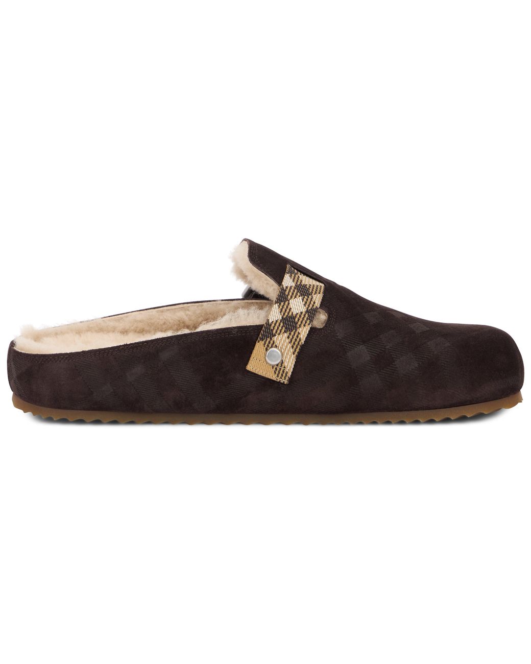 Burberry Brown Mules With Hair Calf Slippers for men