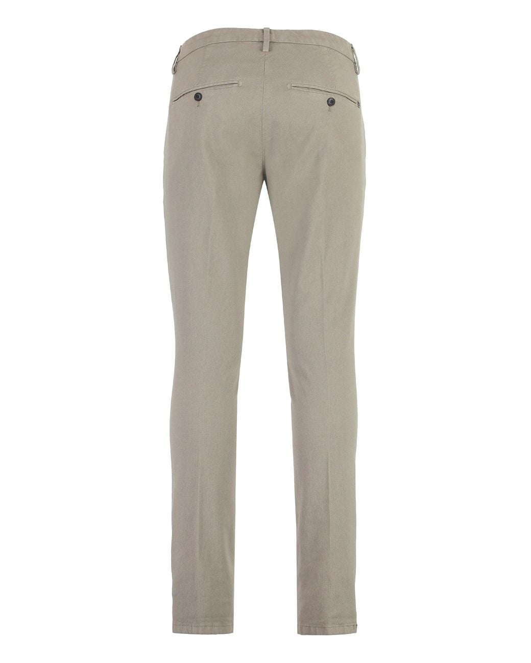 Dondup Gray Gaubert Cotton Chino Trousers for men
