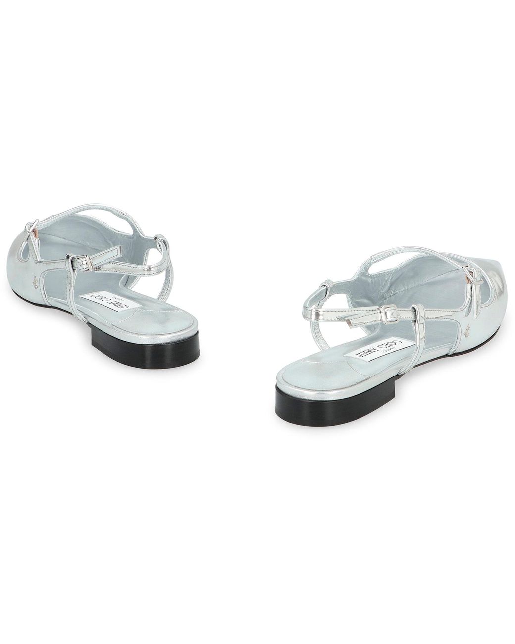 Jimmy Choo White Didi Leather Slingback Pumps Ballerina Shoes