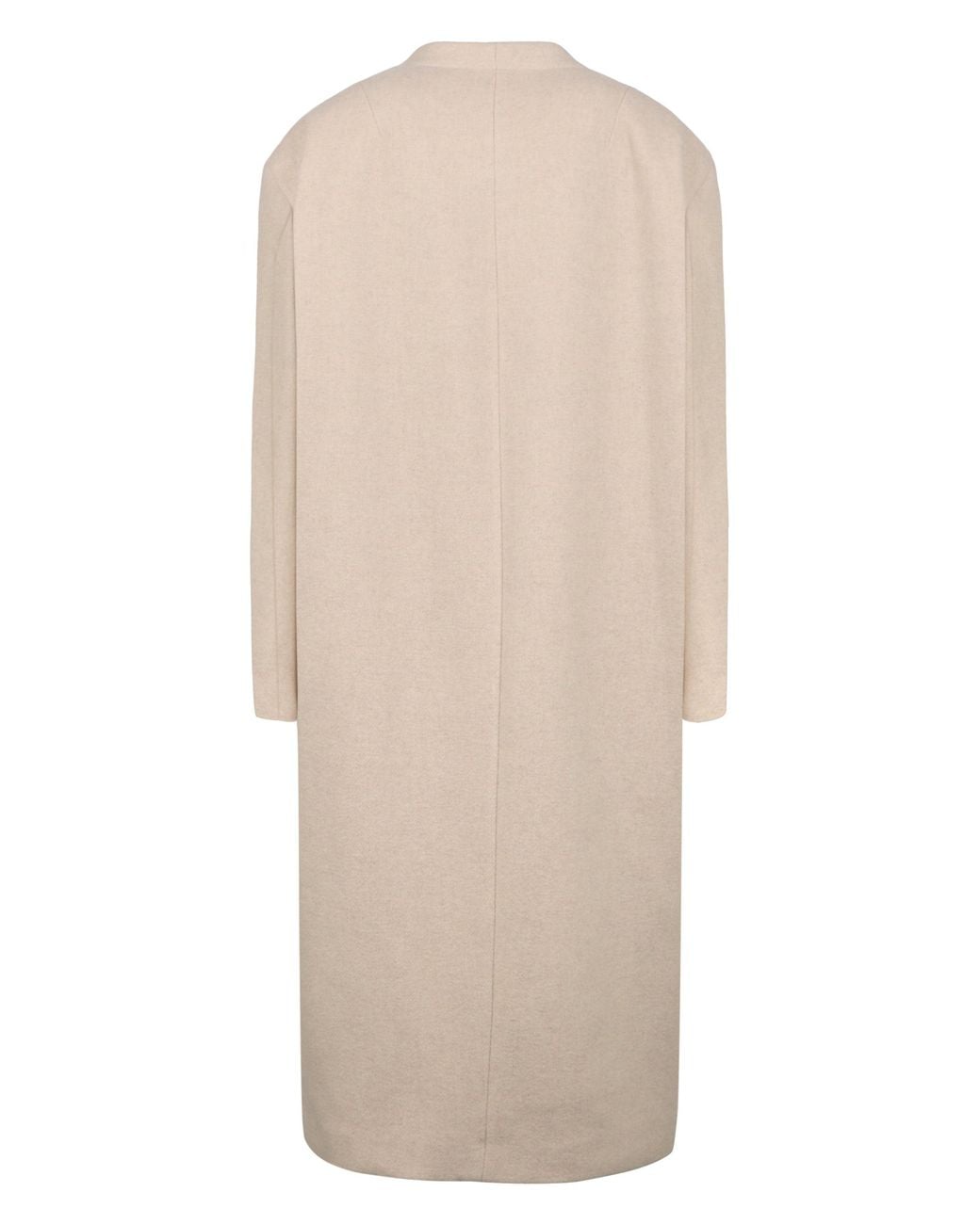 Isabel Marant Natural Single-Breasted Wool Coat