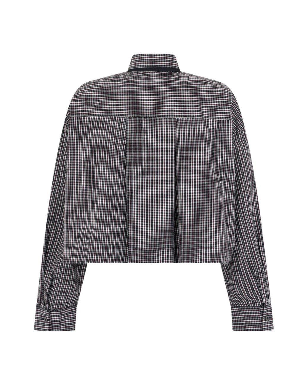 Pinko Gray Cropped Long-Sleeve Shirt With Bow Tie