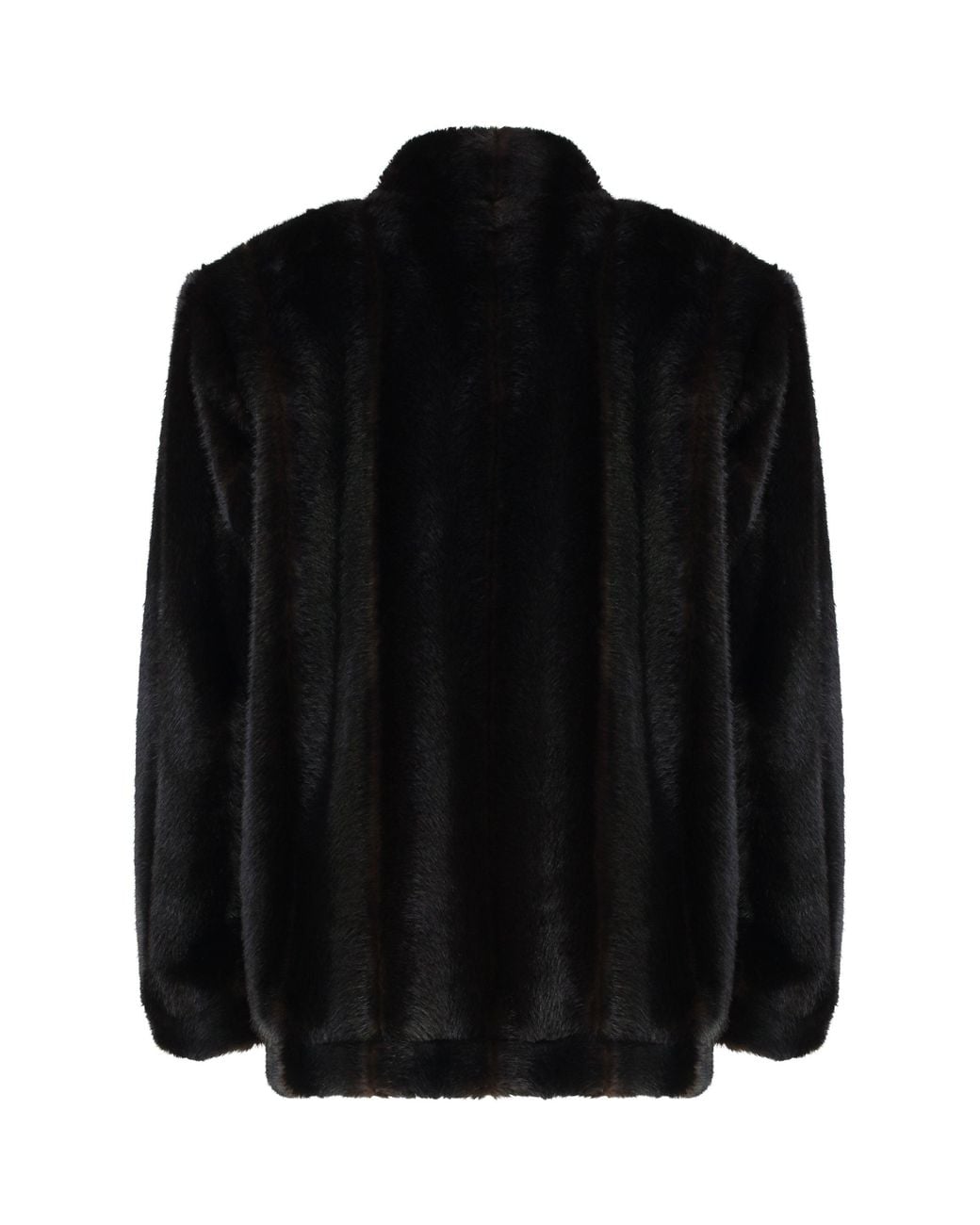 MM6 by Maison Margiela Black Faux Fur Jacket