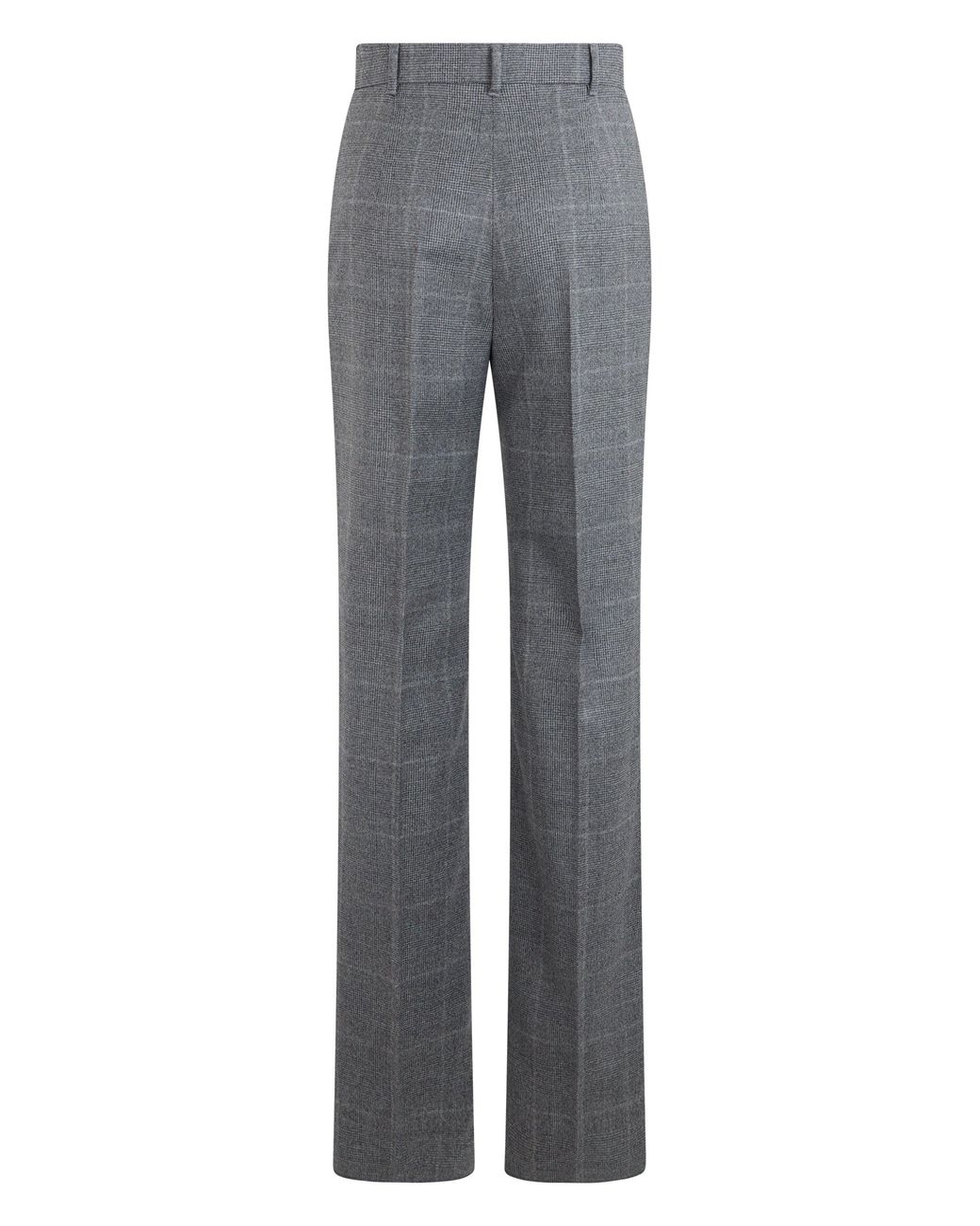 Max Mara Gray High-Waisted Virgin Wool Trousers Straight