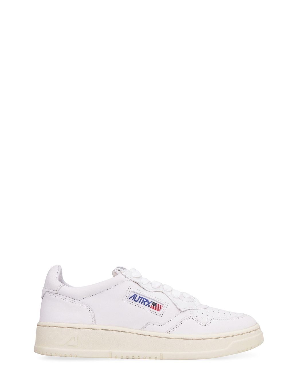 Autry White Medalist Leather Low-Top Sneakers Leather; Cotton; Rubber Trainers