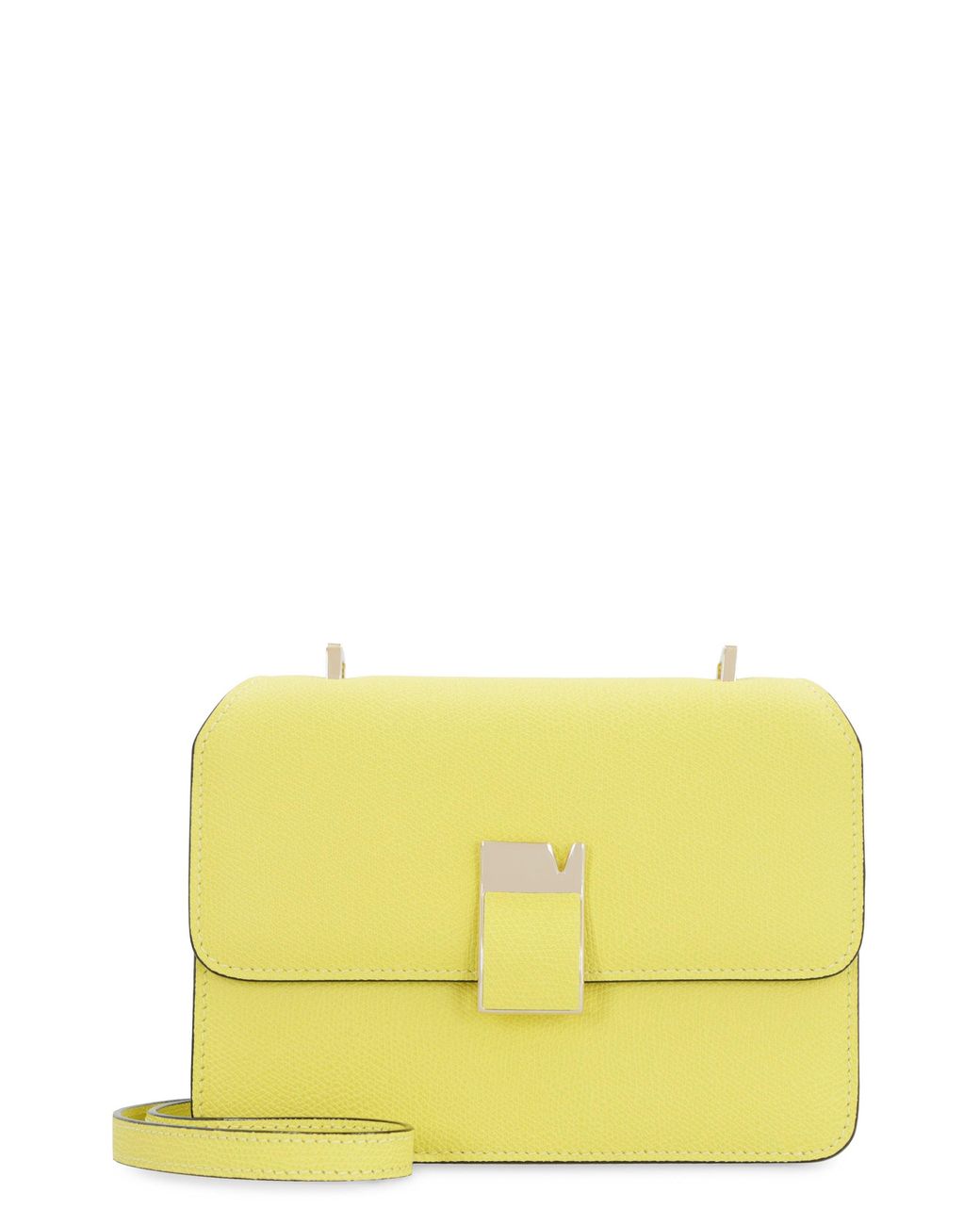 Valextra Yellow Nolo Mini Leather Crossbody Bag