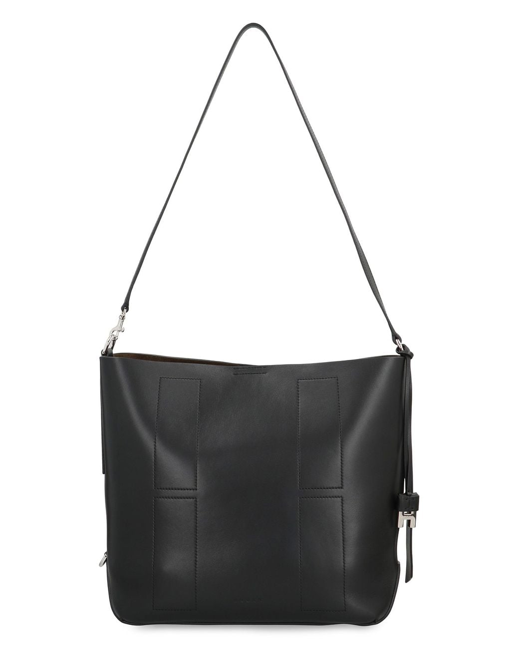 Hogan Black Hobo Bag Hocket Media Leather Shoulder
