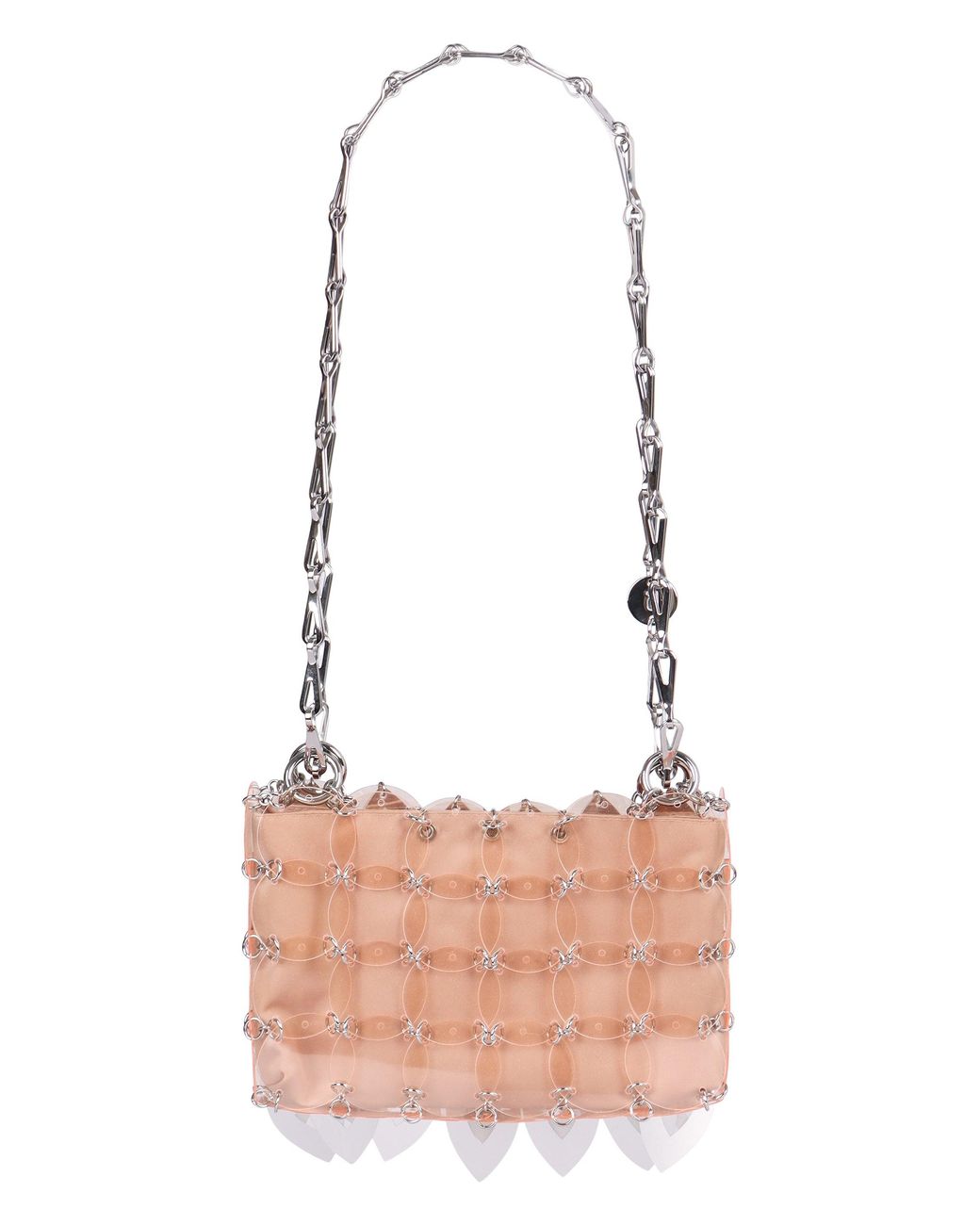 Rabanne White Nano Sparkle Leave Shoulder Bag