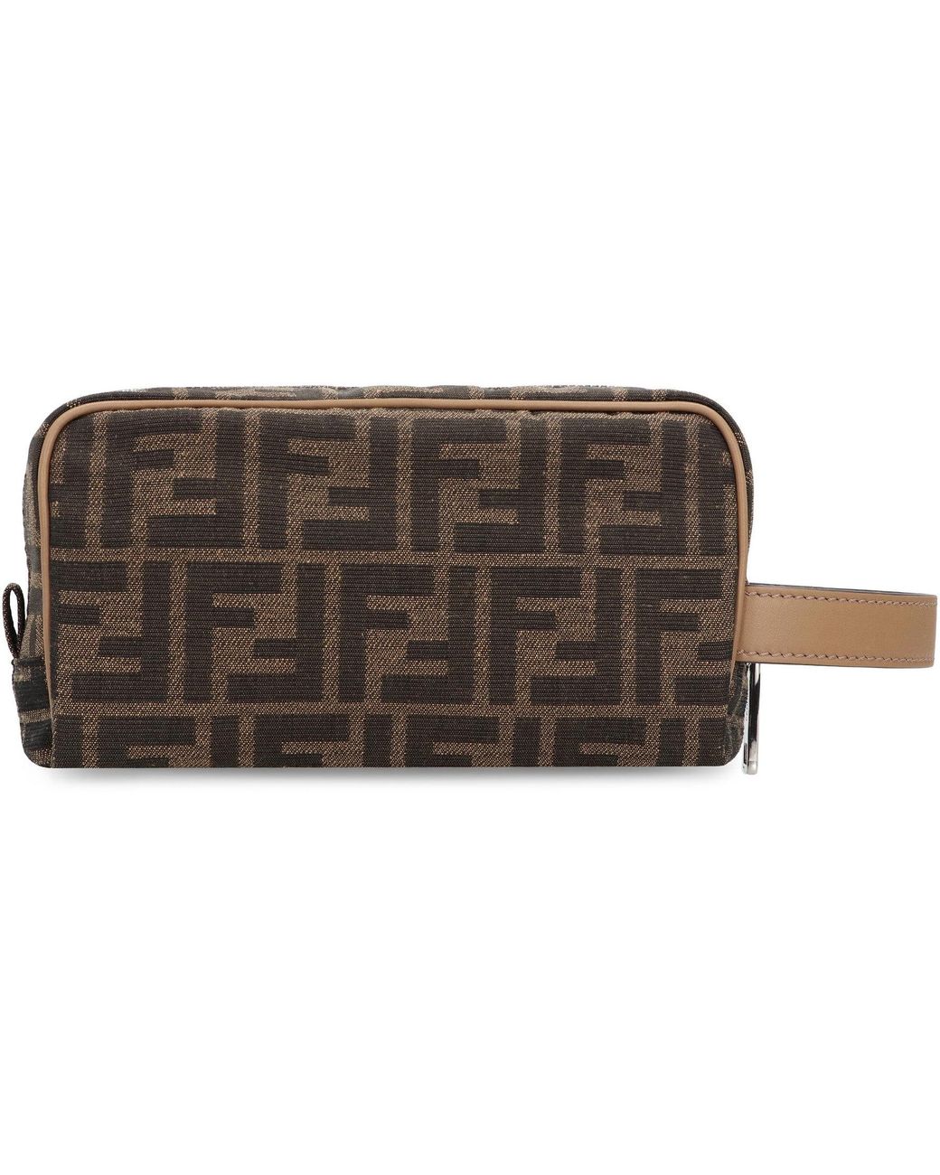 Fendi Brown Small Ff Wash Bag for men