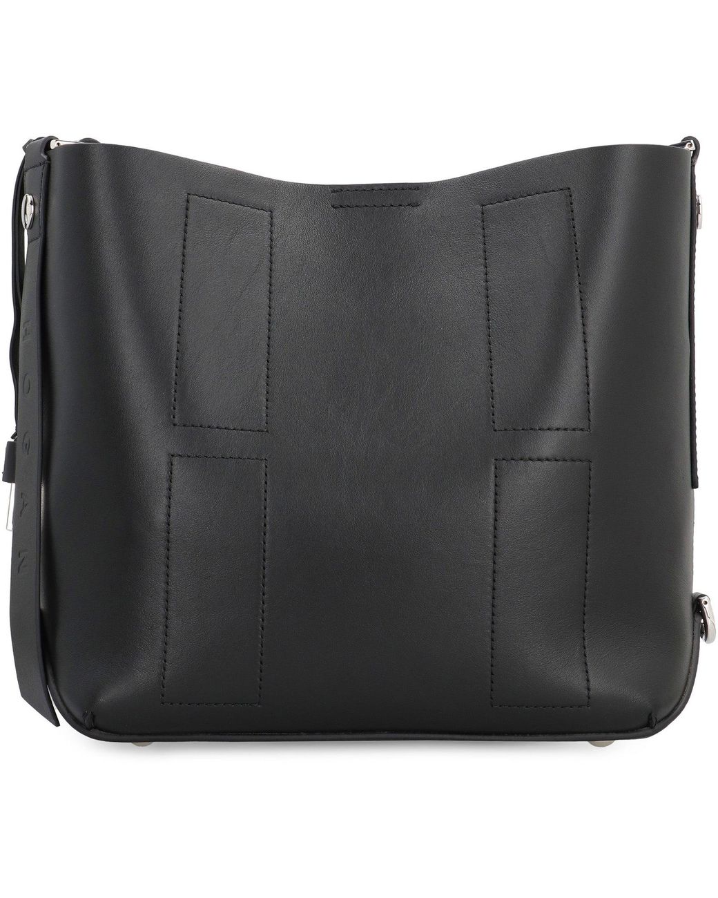 Hogan Black Hocket Piccola Hobo Bag Calf Leather Shoulder