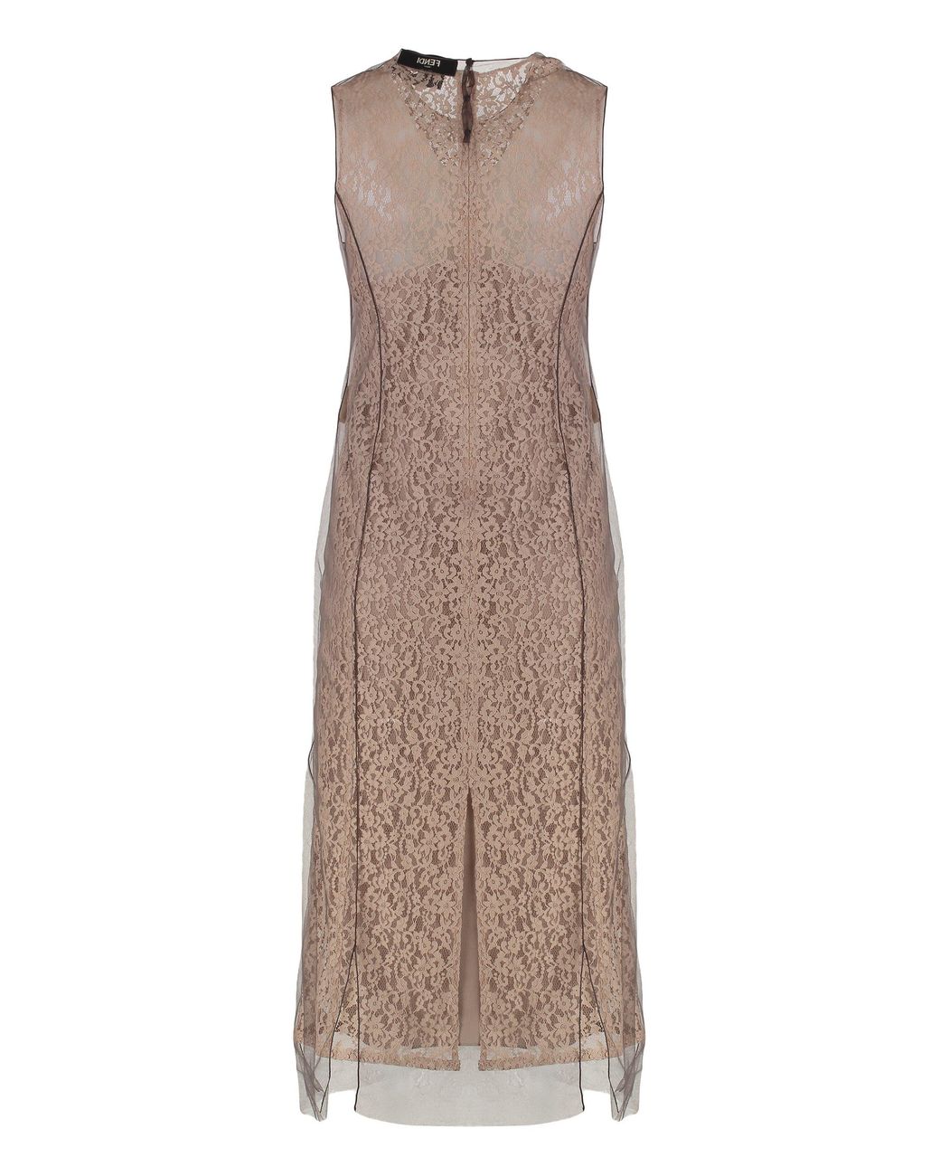 Fendi Natural Dress Lace Midi Polyamide