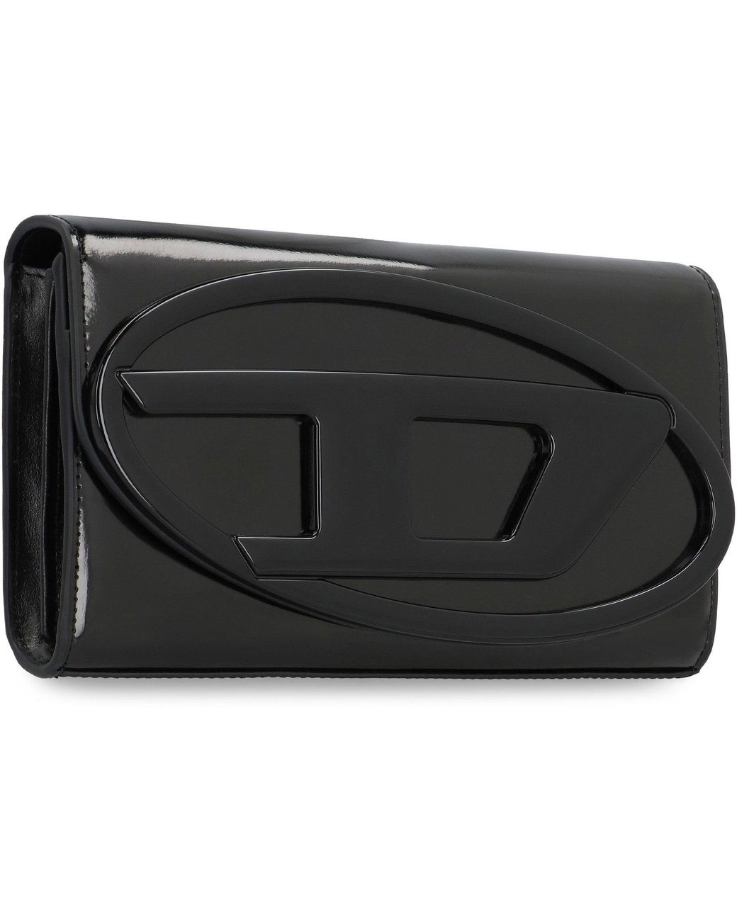 DIESEL Black 1Dr Leather Wallet On Chain