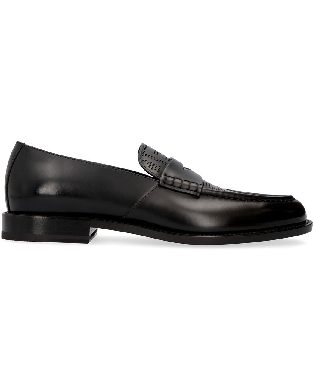 Fendi Leather Loafers in Black for Men - Lyst