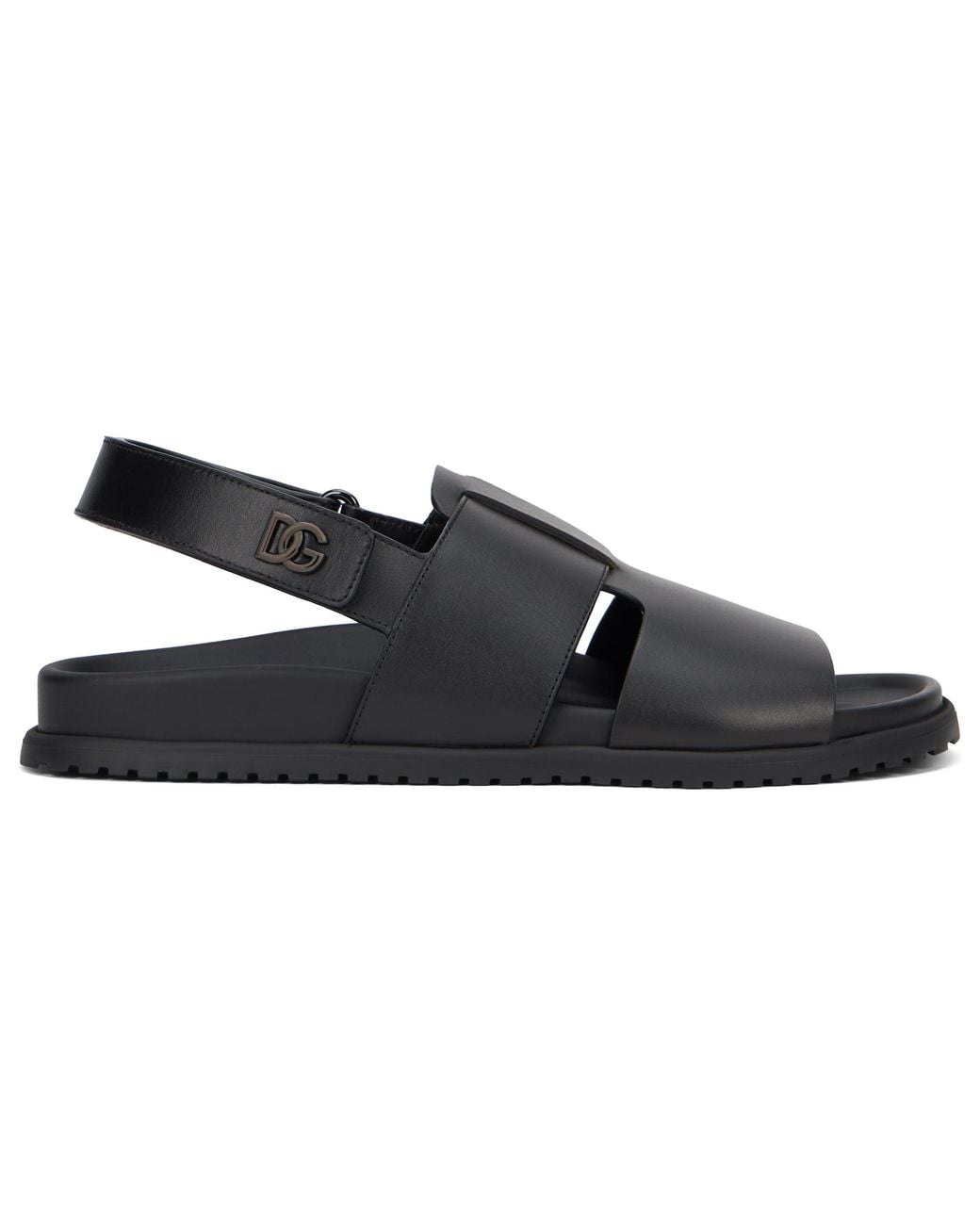 Dolce & Gabbana Black Dolce & Gabbana Smooth Leather Sandals for men
