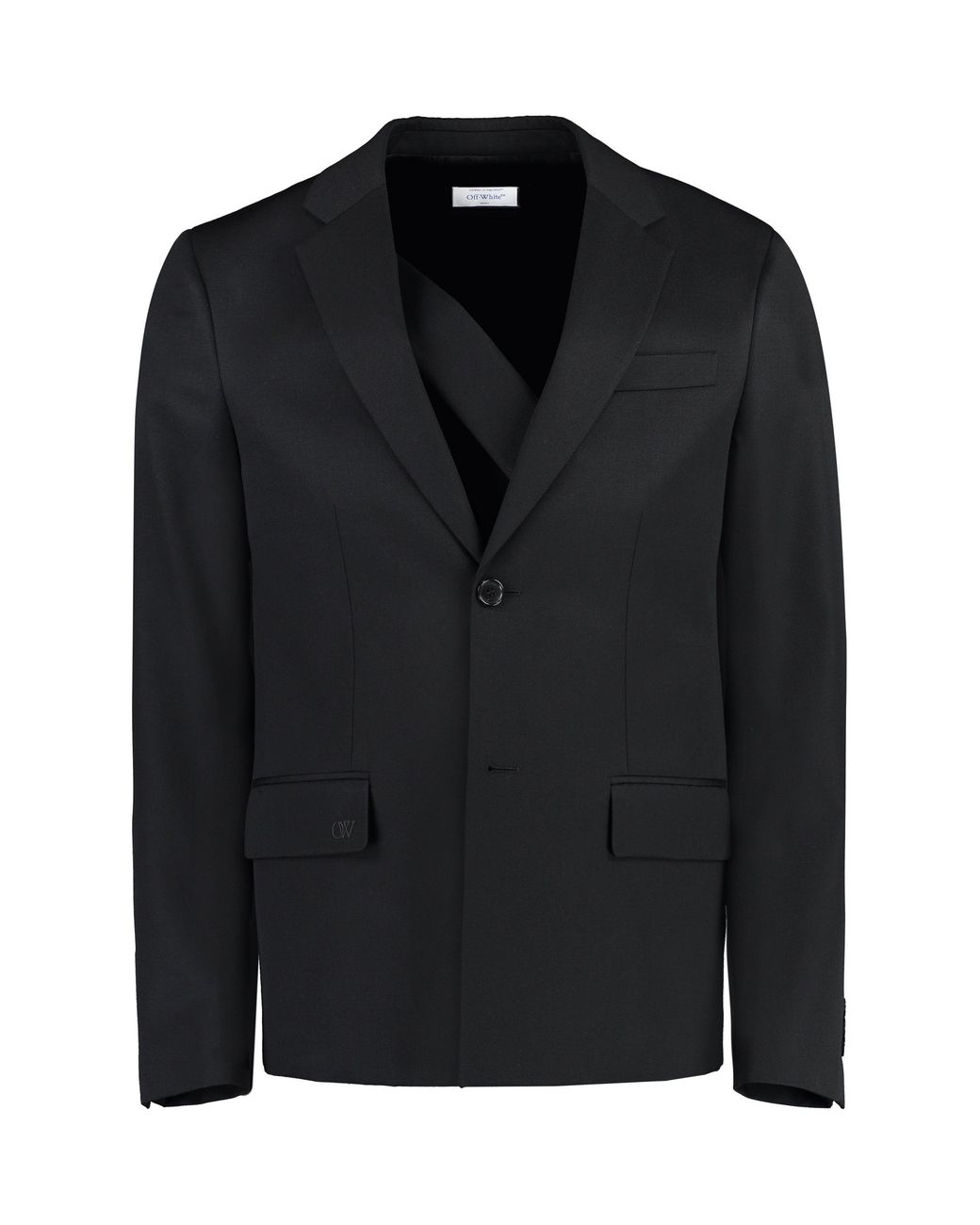Off-White c/o Virgil Abloh Black Single-Breasted Virgin Wool Jacket Suit & Dinner for men