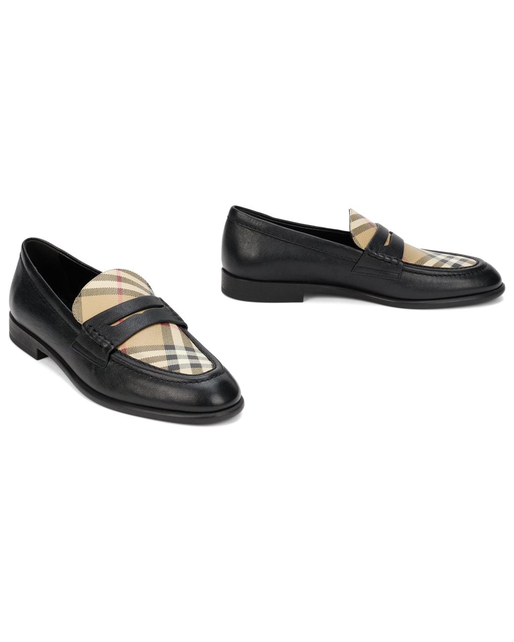 Burberry Black Tartan Moccasin