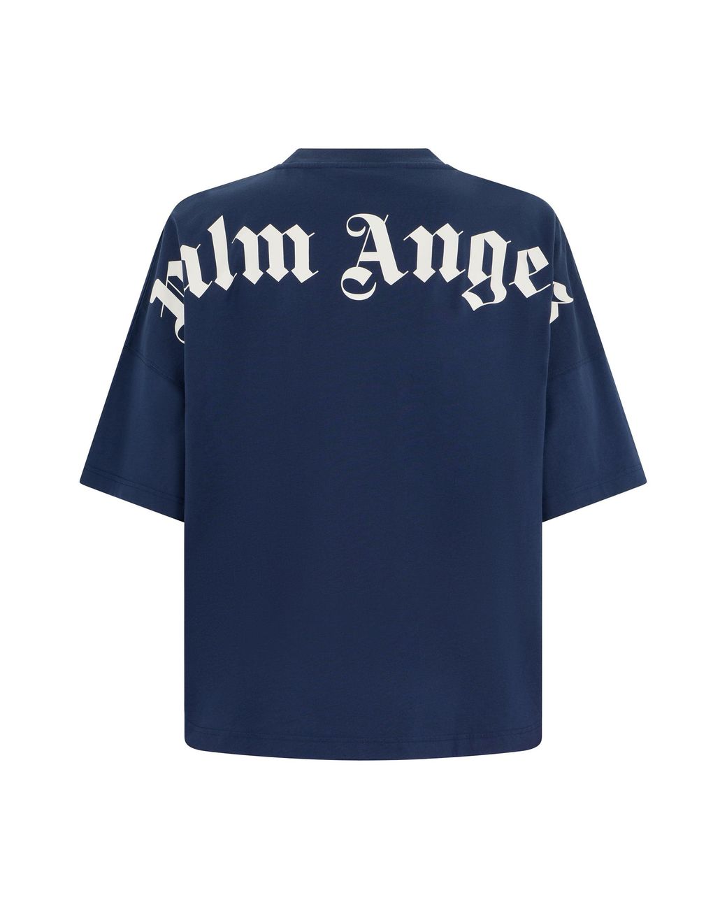 Palm Angels Blue Oversized T-Shirt With Logo for men