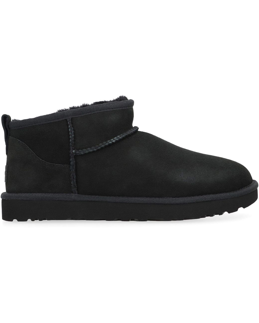 Ugg Black Classic Ultra Mini Boots Ovine Leather