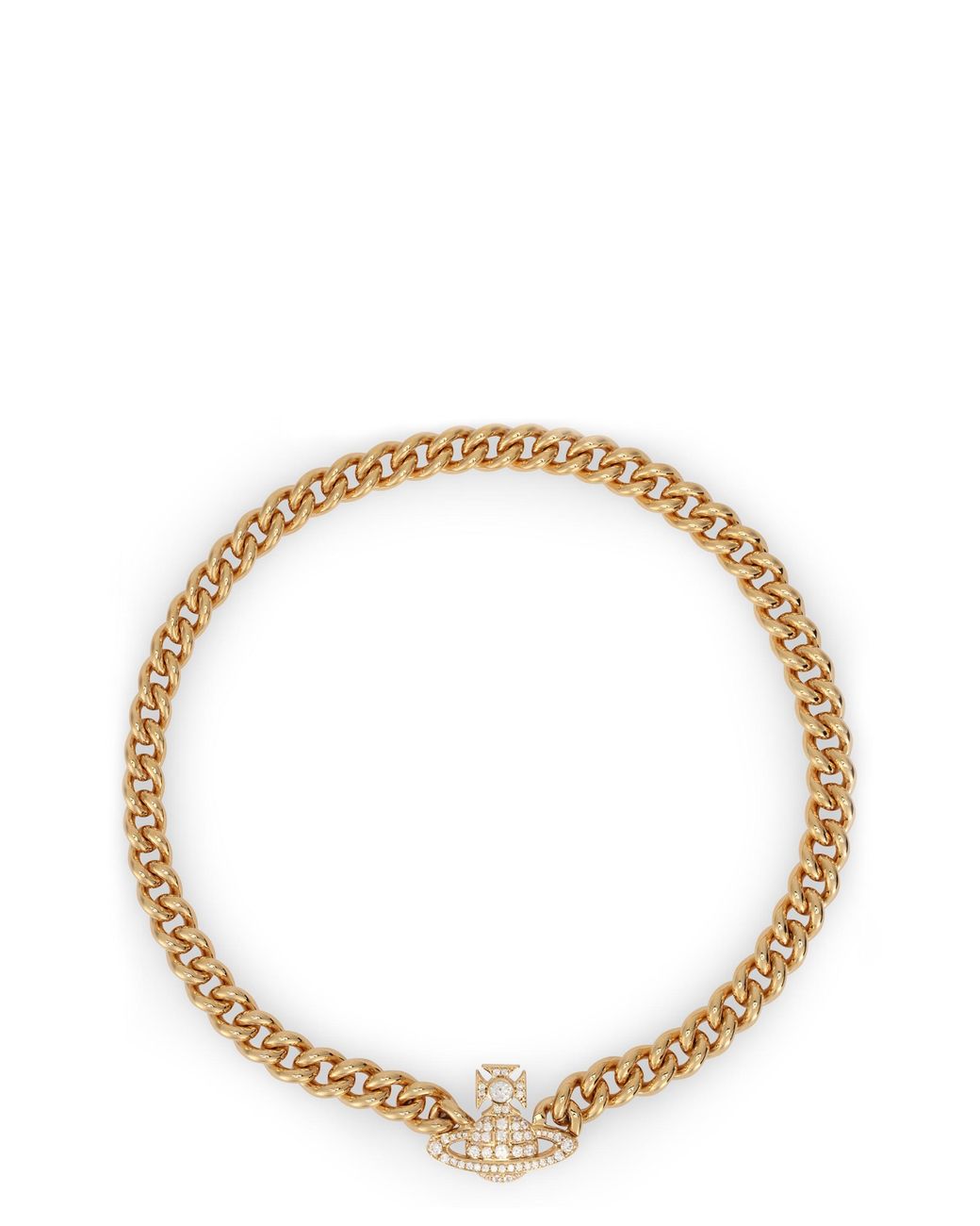 Vivienne Westwood Metallic Necklace With Orb Pendant Brass Necklaces