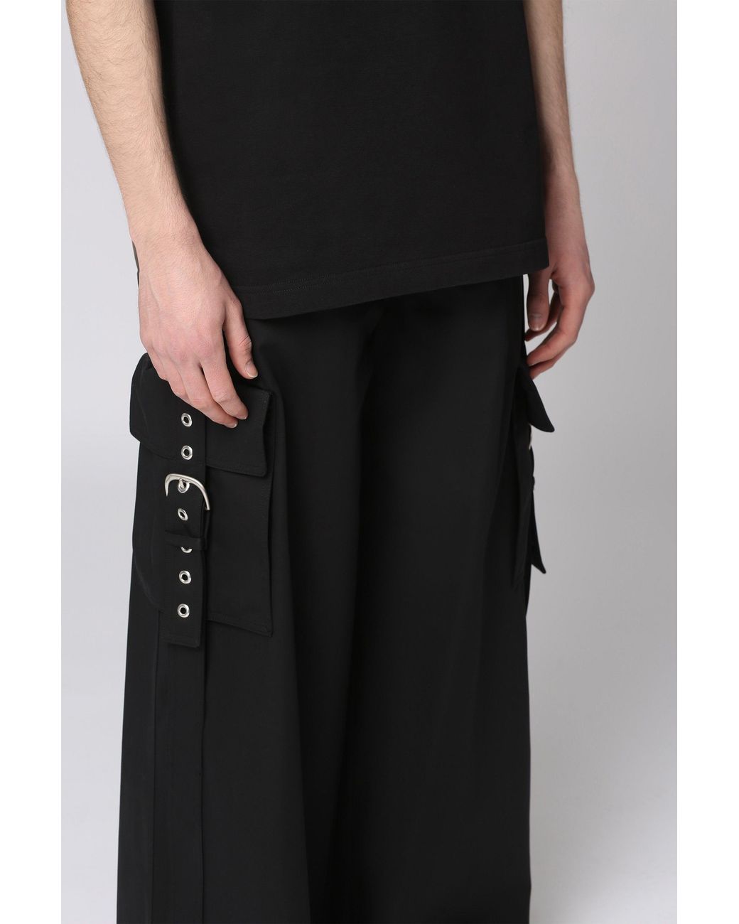 Off-White c/o Virgil Abloh Black Wide Trousers for men