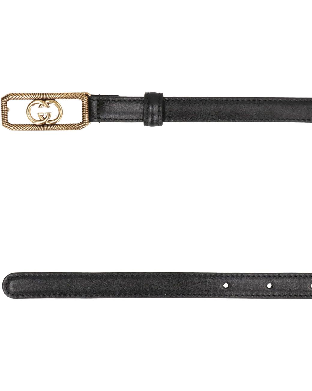 Gucci leather belt top with framed double g