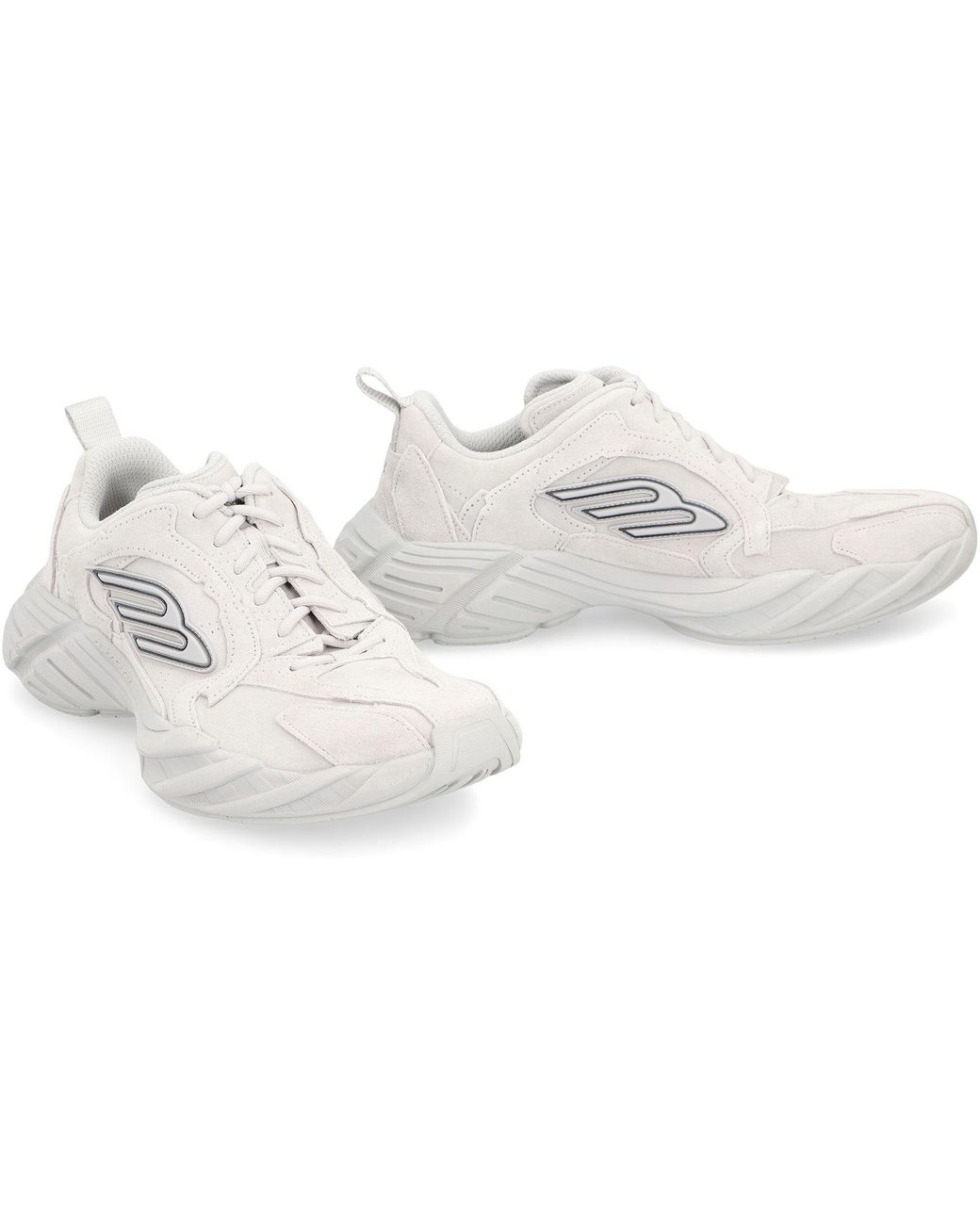 Balenciaga White Monday Low-Top Sneakers Calfskin; Polyester Trainers