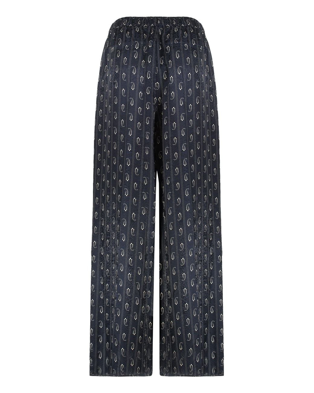 Tory Burch Blue Wide-Leg Viscose-Silk Trousers, Trousers
