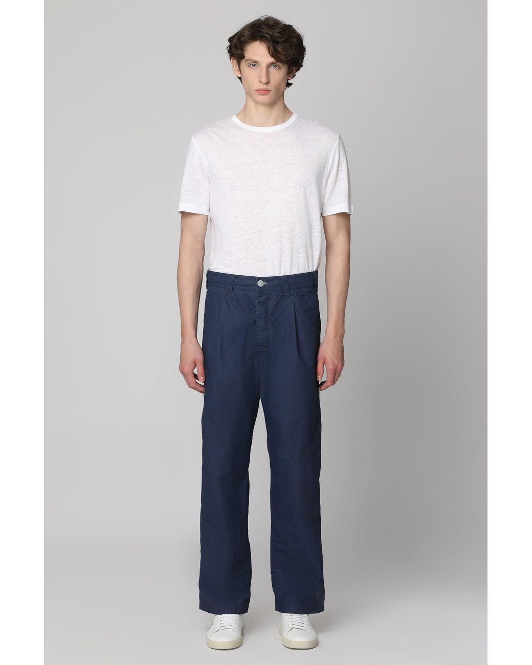 Stone Island Blue Stone Island Cotton Trousers for men