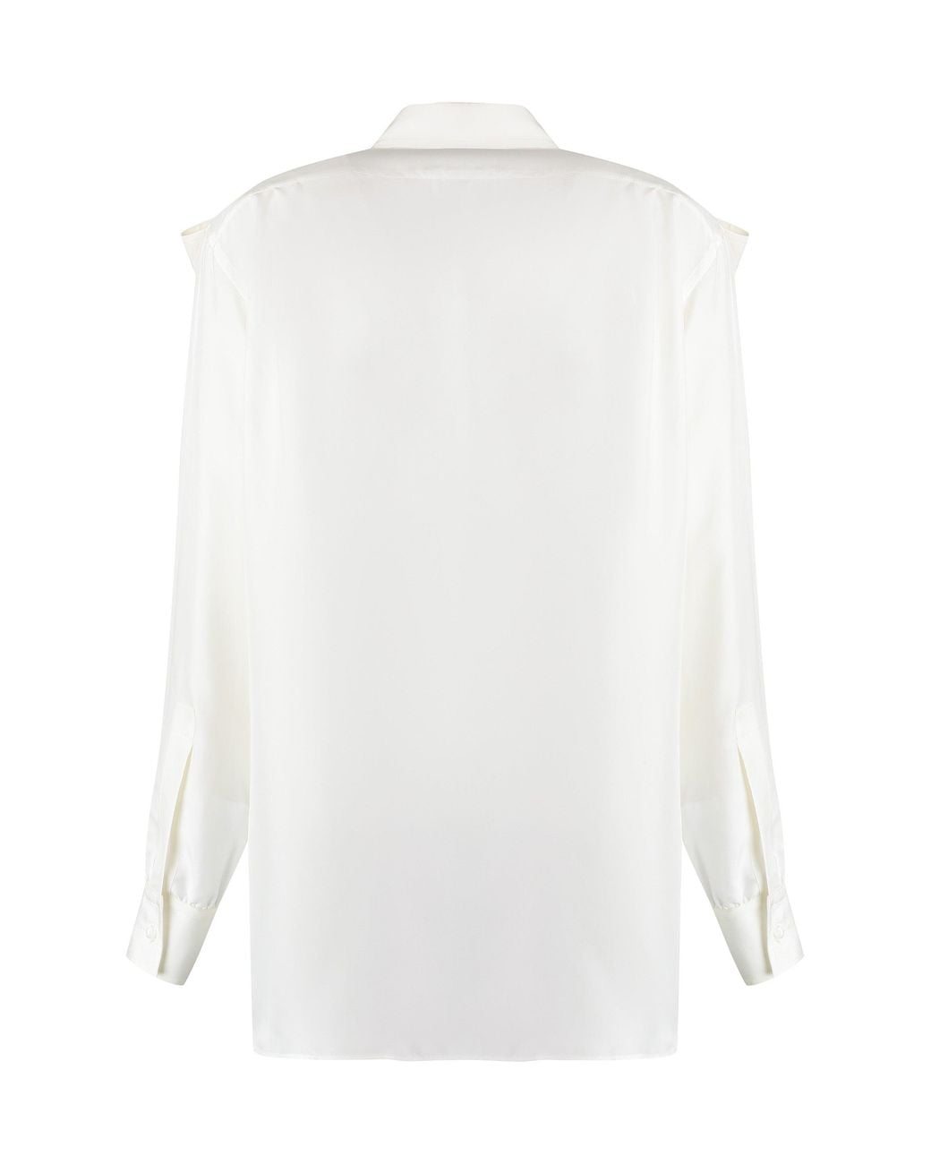 Burberry White Silk Grain-Coloured Shirt For