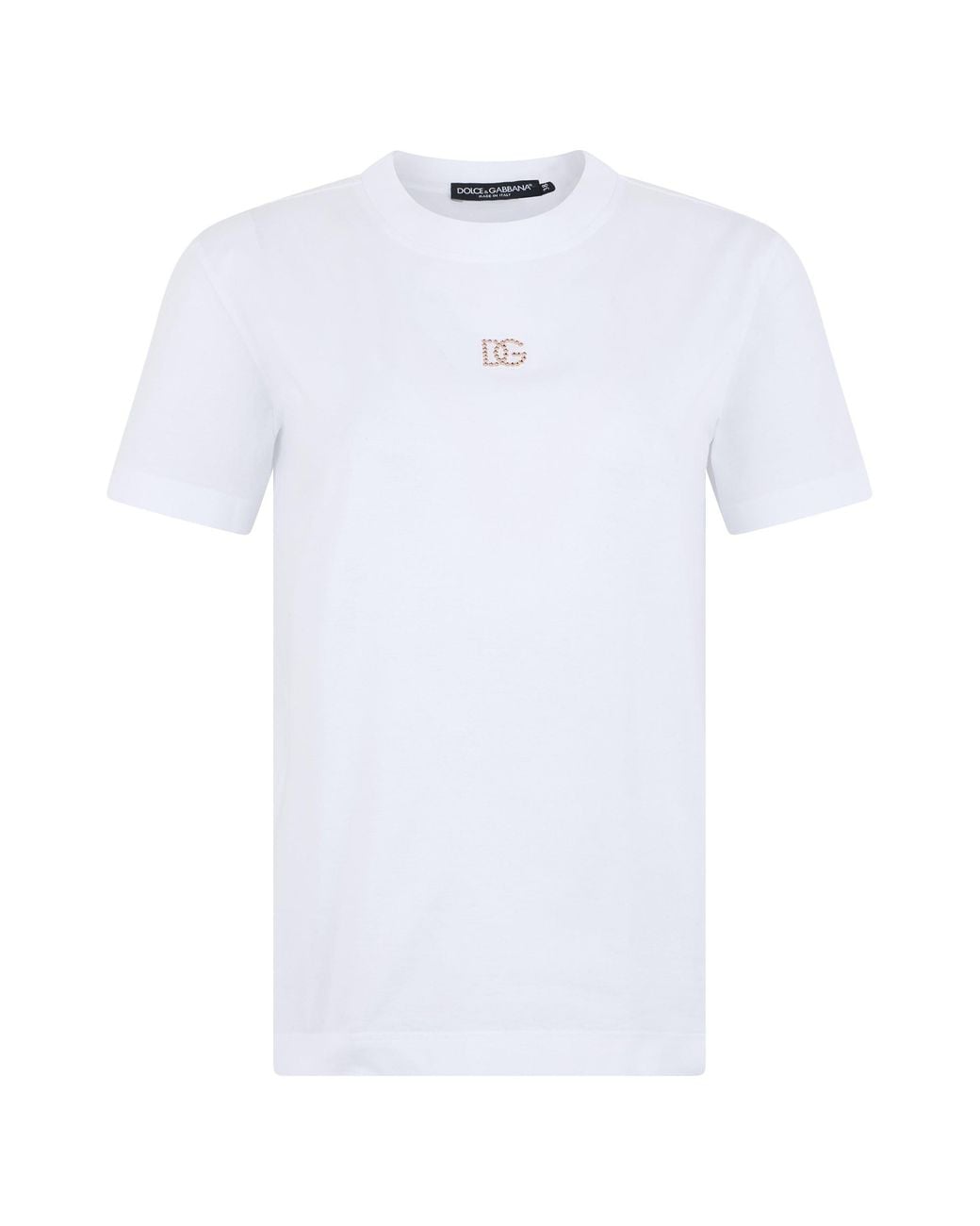 Dolce & Gabbana White Cotton T-Shirt With Short Sleeves