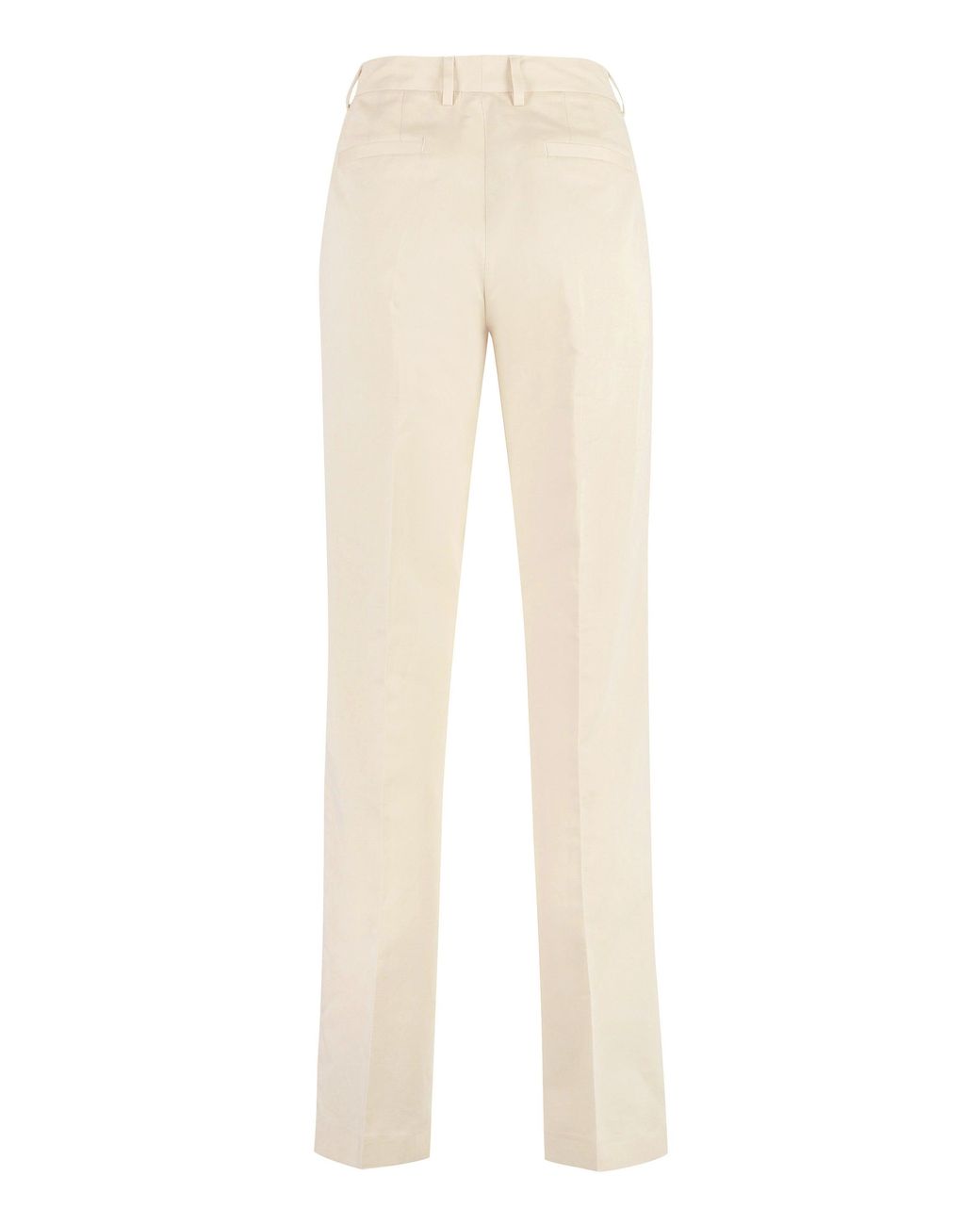PT01 White Ambra Cotton-Linen Trousers