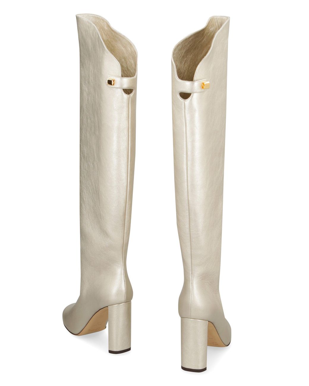 Maison Skorpios White Adriana Leather Boots