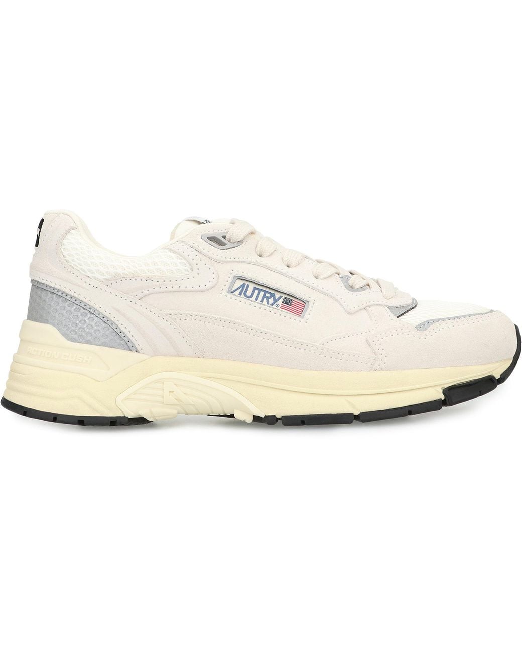 Autry White Low-Top Sneakers With Breathable Inserts Goatskin Trainers