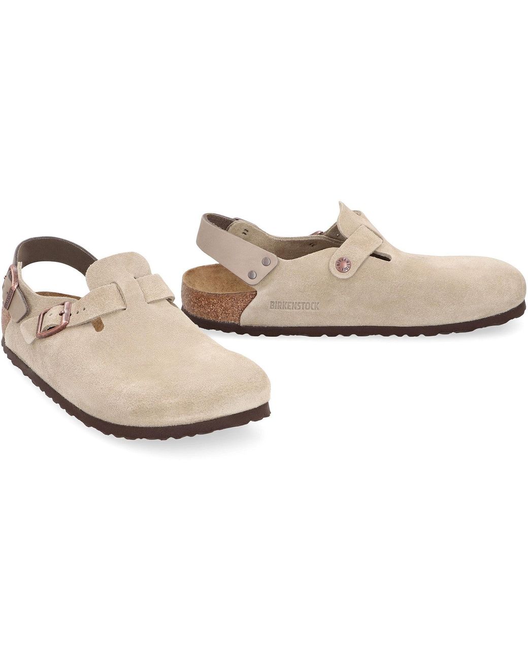 Birkenstock Gray Slides Tokyo In Suede for men