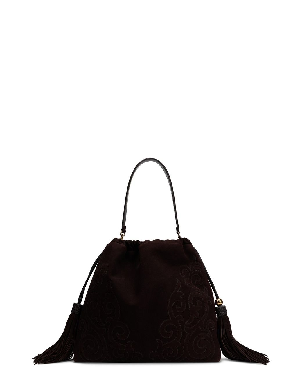 Etro Black Tassel Handbag With Two Thin Handles