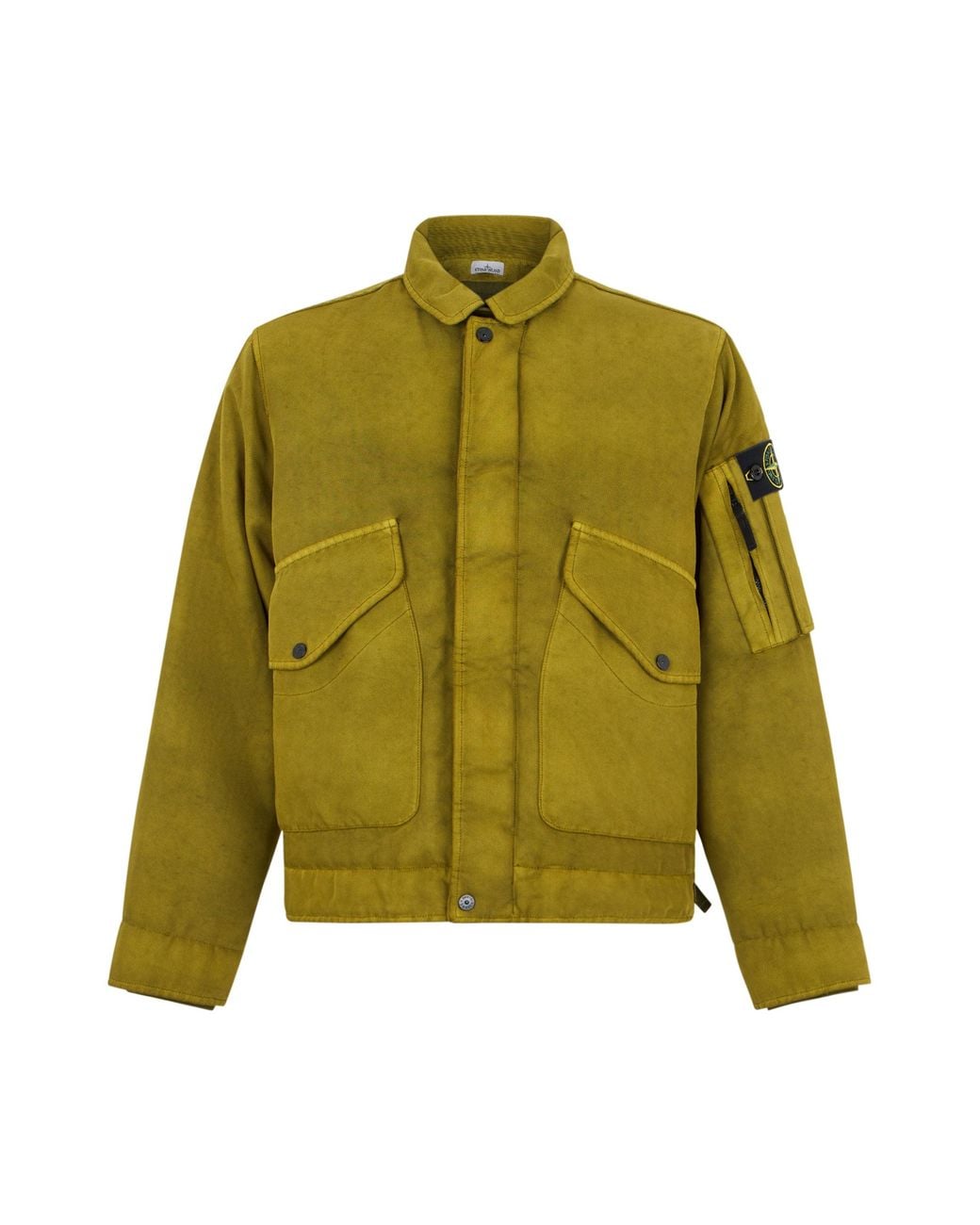 Stone Island Green Windbreaker With Logo for men